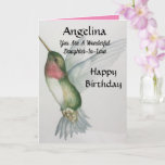 Wonderful Daughter-In-Law Birthday Sweet Bird Kaart<br><div class="desc">Viel de verjaardag van je schoondochter met een mooie waterverf voor kolibrie. Het realistische roodroze roodroze roze en elegante en stijlvolle schilderij van roomkleurige roofvogels is ontworpen met zachte kleuren. Ideaal voor een vrouw die van vogels houdt en mooie afbeeldingen van natuur.</div>