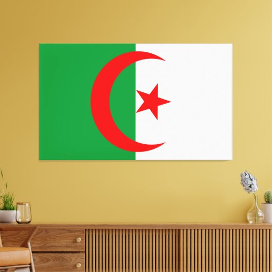 wonderful design of an algerian flag canvas afdruk (Insitu (Woonkamer))
