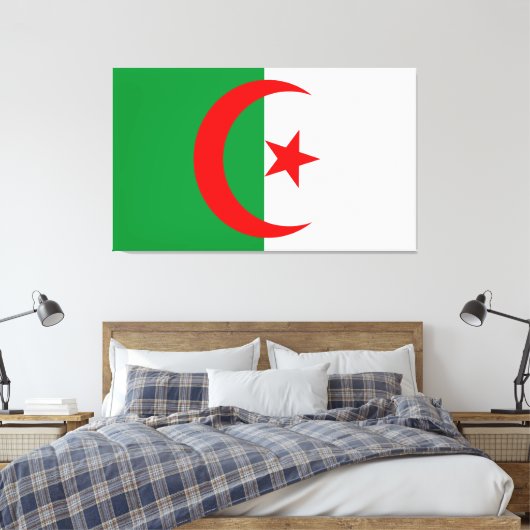 wonderful design of an algerian flag canvas afdruk (Insitu (Slaapkamer))