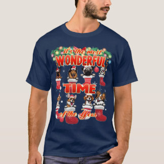 Wonderful Dogs Kerstviering Familie meisje T-shirt