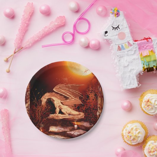 Wonderful dragon papieren bordje (Feest)