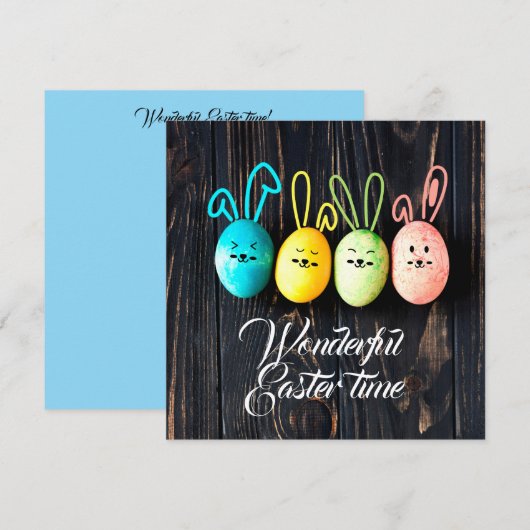 Wonderful Easter time with colorful eggs Feestdagenkaart (Voorkant / Achterkant)