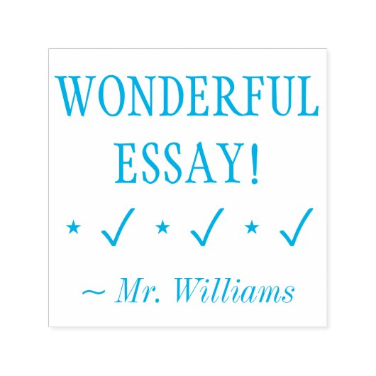 "WONDERFUL ESSAY!" Leraar Feedback Rubberstempel Zelfinktende Stempel (Design)