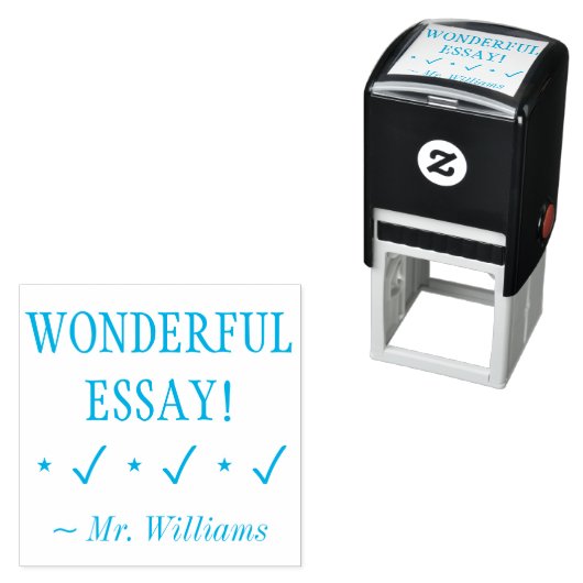 "WONDERFUL ESSAY!" Leraar Feedback Rubberstempel Zelfinktende Stempel (In situ)