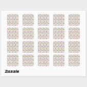 Wonderful Flowers Design Vierkante Sticker (Vel)