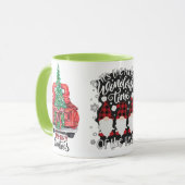 Wonderful Gnome Truck Plaid Christmas Mug Gift Mok (Voorkant links)