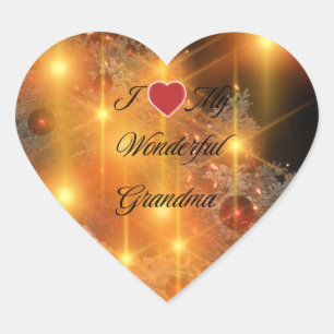 Wonderful Grandma Metal Ornament Hart Sticker
