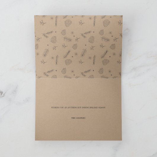 Wonderful Holiday Chaos Two Photo Greeting Feestdagen Kaart (Binnen)