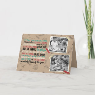 Wonderful Holiday Chaos Two Photo Greeting Feestdagen Kaart