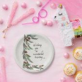"Wonderful Holiday" Wish Green Garland grens Papieren Bordje (Feest)