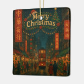Wonderful Hong Kong Christmas streets Keramisch Ornament (Links)