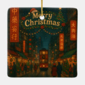Wonderful Hong Kong Christmas streets Keramisch Ornament (Achterkant)