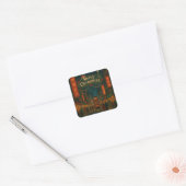 Wonderful Hong Kong Christmas streets Vierkante Sticker (Envelop)