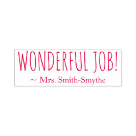 "WONDERFUL JOB!" Leraar Feedback Rubberstempel Zelfinktende Stempel