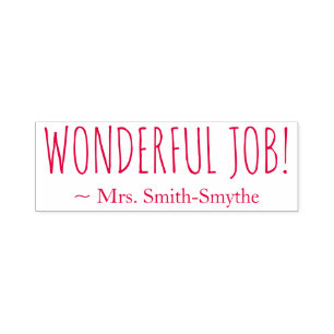 "WONDERFUL JOB!" Leraar Feedback Rubberstempel Zelfinktende Stempel
