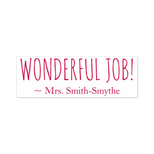 "WONDERFUL JOB!" Leraar Feedback Rubberstempel Zelfinktende Stempel (Design)