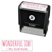 "WONDERFUL JOB!" Leraar Feedback Rubberstempel Zelfinktende Stempel (In situ)