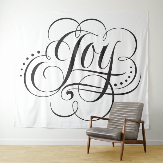 Wonderful JOY Calligraphy Lettering kerstavond Wandkleed (In Situ (horizontaal))