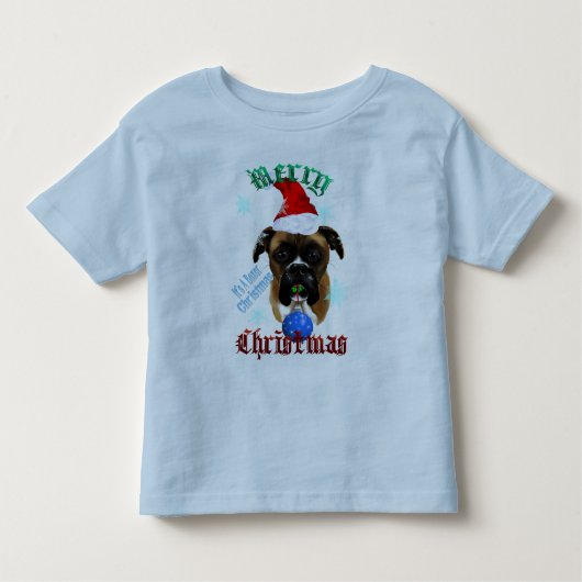 Wonderful-Kerstkerkboxer Dog Kinder Shirts (Voorkant)