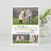 Wonderful Life 3 PH gouden letters | Feestdagenkaart (Staand voorkant)