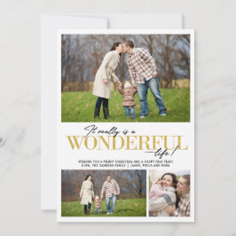 Wonderful Life 3 PH gouden letters | Feestdagenkaart