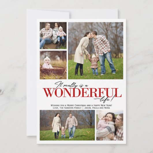 Wonderful Life 5 PH rode letters | Feestdagenkaart (Voorkant)