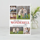 Wonderful Life 5 PH rode letters | Feestdagenkaart (Staand voorkant)