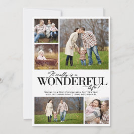 Wonderful Life 5 PH zwarte letters | Feestdagenkaart