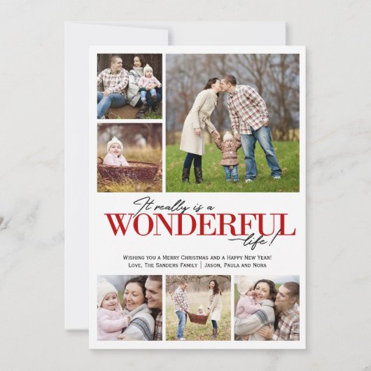 Wonderful Life 6 PH rode letters | Feestdagenkaart (Voorkant)