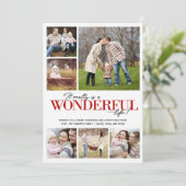 Wonderful Life 6 PH rode letters | Feestdagenkaart (Staand voorkant)