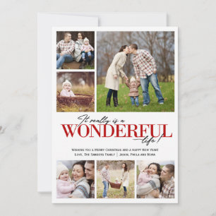 Wonderful Life 6 PH rode letters Feestdagenkaart