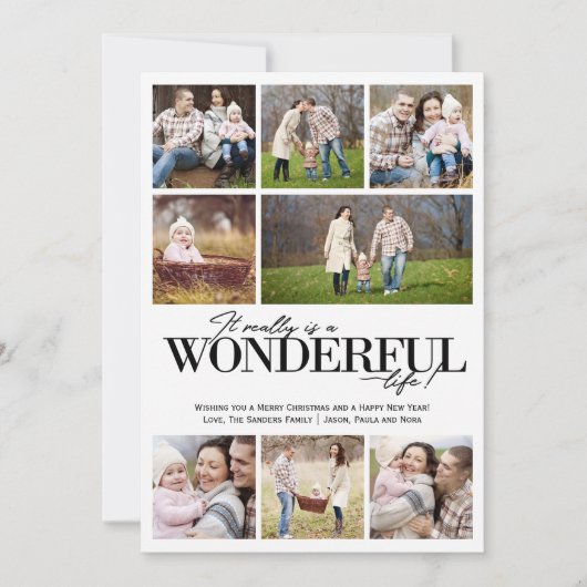 Wonderful Life 8 PH zwarte letters | Feestdagenkaart (Voorkant)