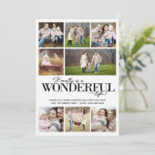 Wonderful Life 8 PH zwarte letters | Feestdagenkaart (Staand voorkant)
