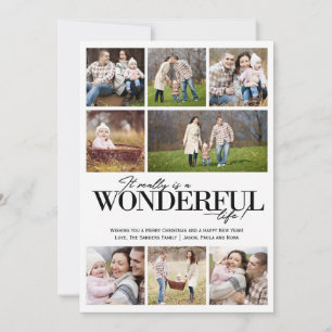 Wonderful Life 8 PH zwarte letters Feestdagenkaart
