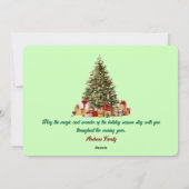 Wonderful Life Three Photo Green Christmas  Feestdagenkaart (Achterkant)