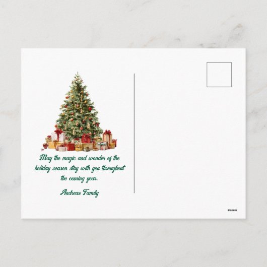 Wonderful life three photo green Christmas  Feestdagenkaart (Achterkant)