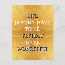 Wonderful Life Typografie Goud Briefkaart