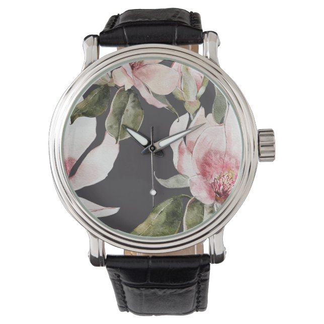  Wonderful magnolia flowers and birds Horloge (Voorkant)