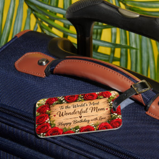 Wonderful Moeder Rode Rozen Verjaardag Bagagelabel