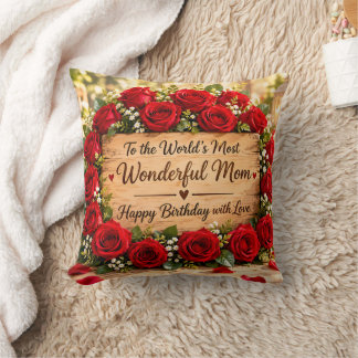Wonderful Moeder Rode Rozen Worpdeken Kussen