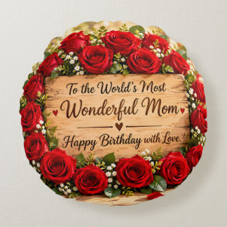 Wonderful Moeder Rode Rozen Worpdeken Rond Kussen