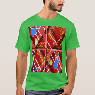 Wonderful Music Blue Summer Vibes Geometric Romant T-shirt