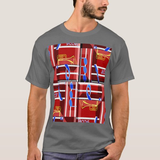 Wonderful Music Blue Summer Vibes Geometric Romant T-shirt (Voorkant)