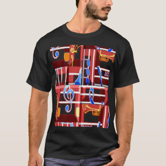 Wonderful Music Blue Summer Vibes Geometric Romant T-shirt