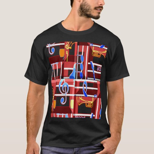 Wonderful Music Blue Summer Vibes Geometric Romant T-shirt (Voorkant)