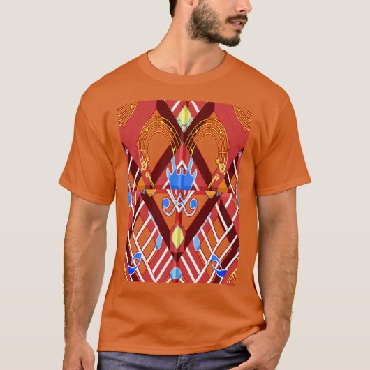 Wonderful Music Blue Summer Vibes Geometric Romant T-shirt (Voorkant)