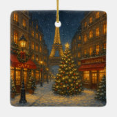 Wonderful Paris Christmas streets Keramisch Ornament (Achterkant)