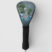 Wonderful pelican with wave and palm trees golfheadcover (Voorkant)