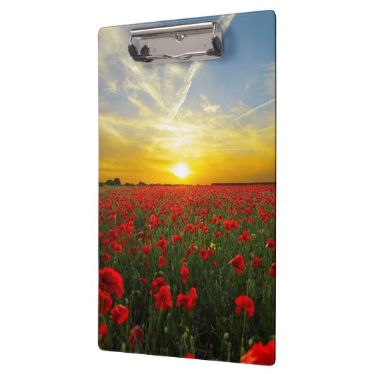 Wonderful Poppy Field Sunset Horizon Klembord (Links)