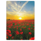 Wonderful Poppy Field Sunset Horizon Klembord (Achterkant)